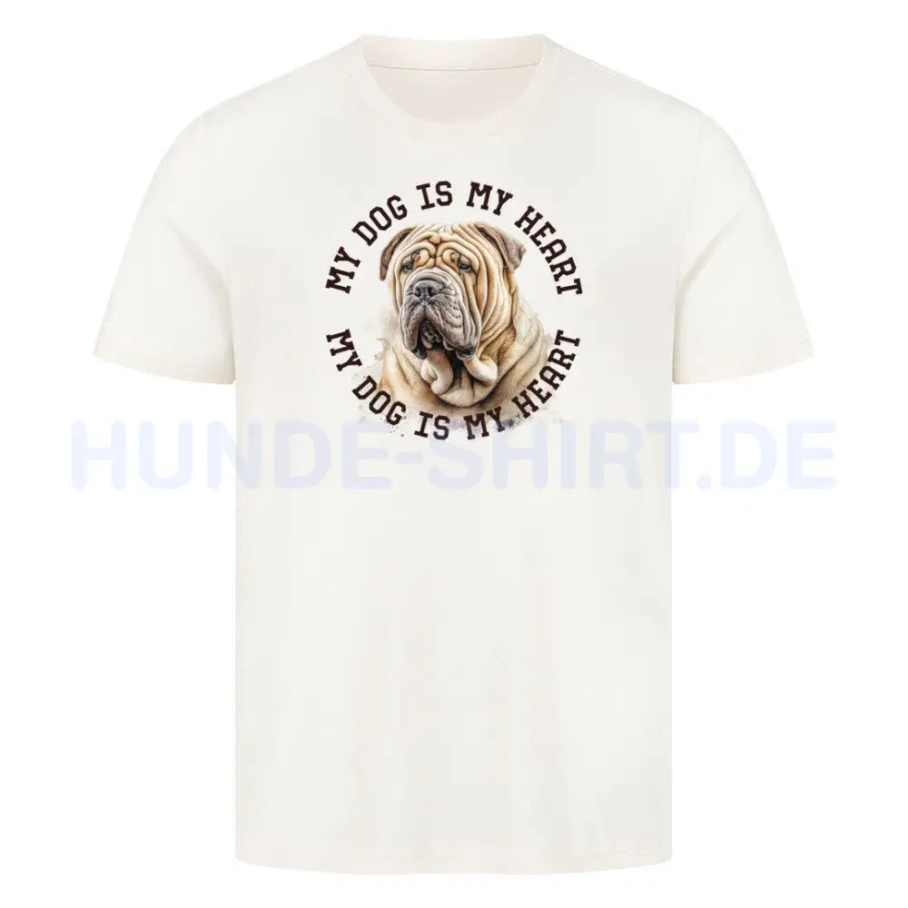 Premium T-Shirt "Shar Pei HEART" Natural Raw – hunde-shirt.de