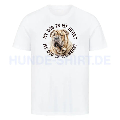 Premium T-Shirt "Shar Pei HEART" Weiß – hunde-shirt.de