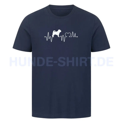 Premium T-Shirt "Shar Pei - Heartbeat" French Navy – hunde-shirt.de