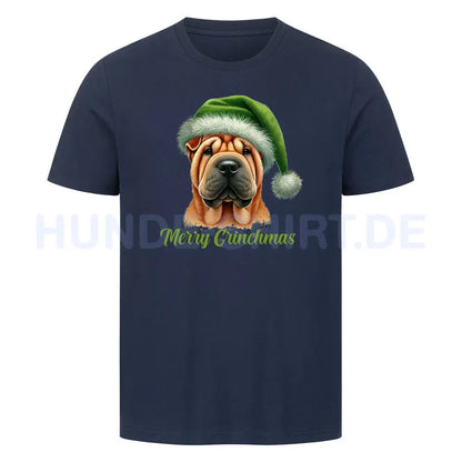 Premium T-Shirt "Shar Pei - Merry Grinchmas" French Navy – hunde-shirt.de