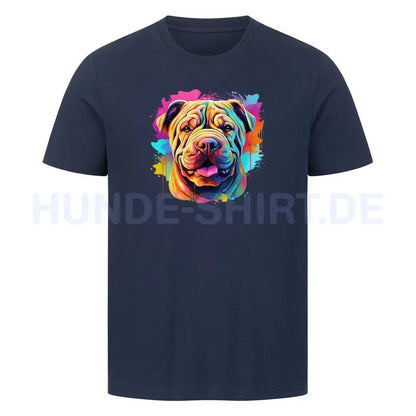 Premium T-Shirt "Shar Pei - Paint" French Navy – hunde-shirt.de