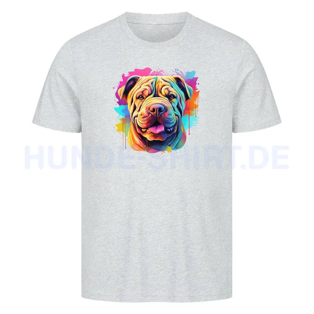 Premium T-Shirt "Shar Pei - Paint" Heather Grey – hunde-shirt.de