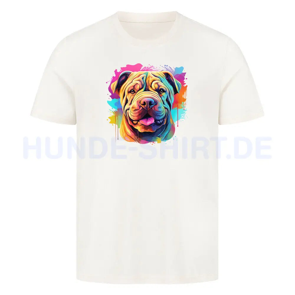 Premium T-Shirt "Shar Pei - Paint" Natural Raw – hunde-shirt.de