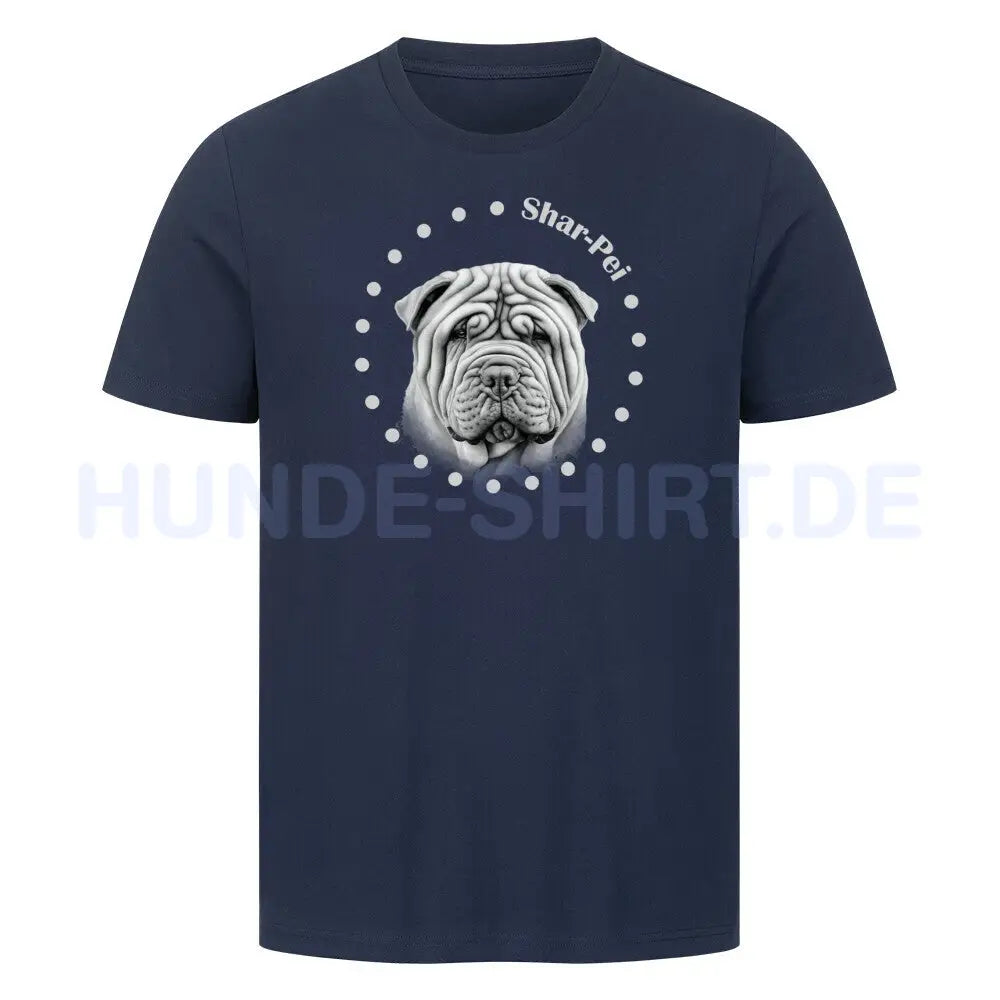 Premium T-Shirt "Shar Pei Rounded" French Navy – hunde-shirt.de