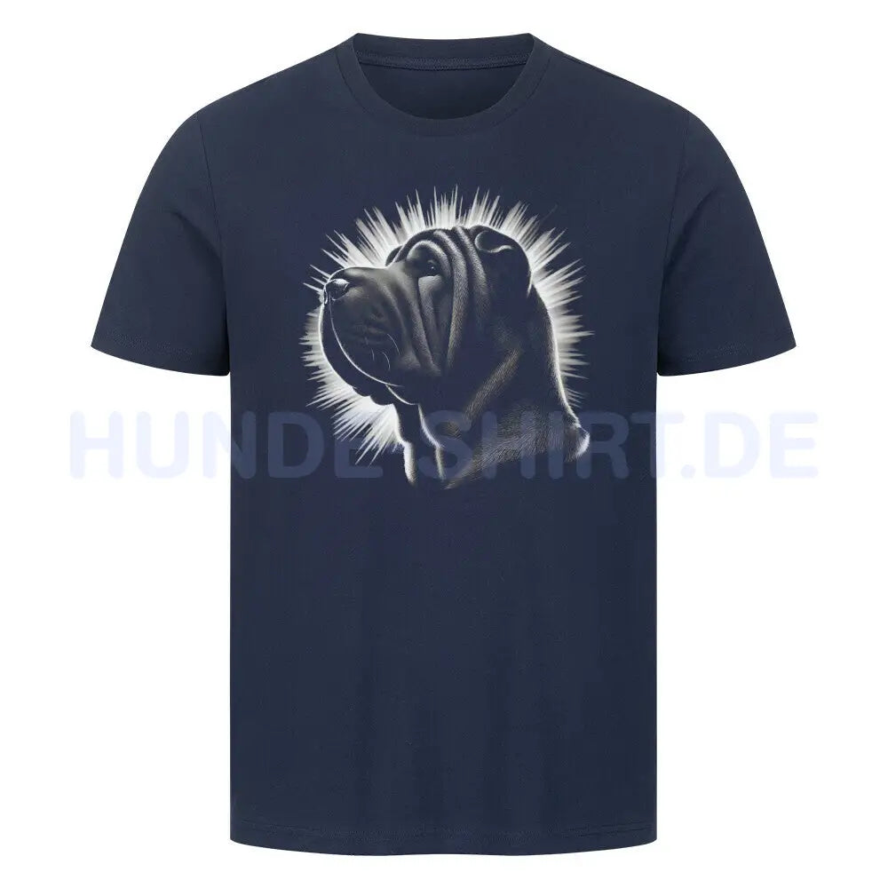 Premium T-Shirt "Shar Pei - Shine" French Navy – hunde-shirt.de