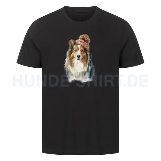 Premium T-Shirt "Sheltie - Frost" Schwarz – hunde-shirt.de