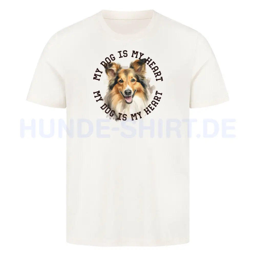 Premium T-Shirt "Sheltie HEART" Natural Raw – hunde-shirt.de