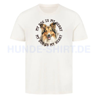 Premium T-Shirt "Sheltie HEART" Natural Raw – hunde-shirt.de