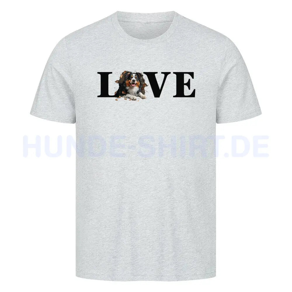 Premium T-Shirt "Sheltie LOVE" Heather Grey – hunde-shirt.de