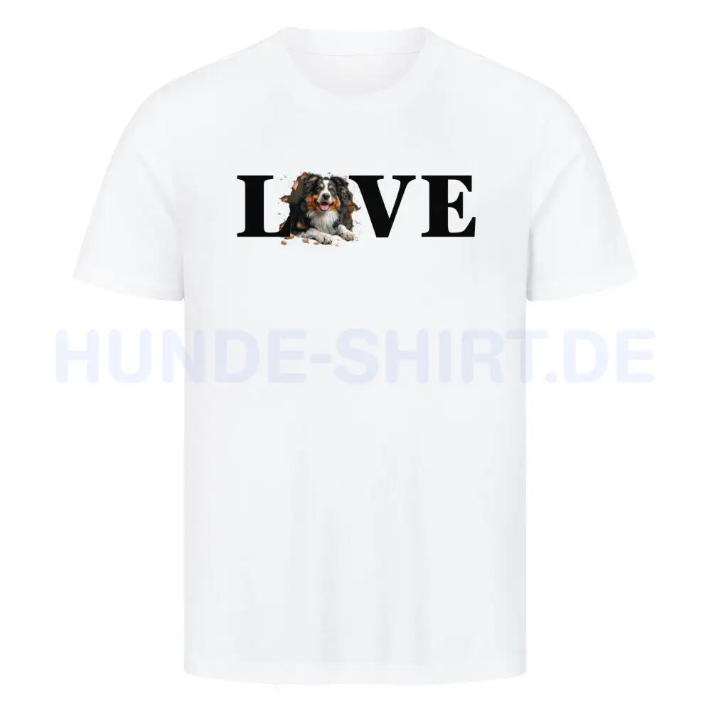 Premium T-Shirt "Sheltie LOVE" Weiß – hunde-shirt.de