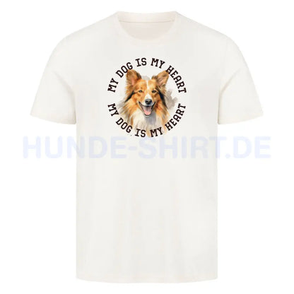 Premium T-Shirt "Shetland Sheepdog HEART" Natural Raw – hunde-shirt.de