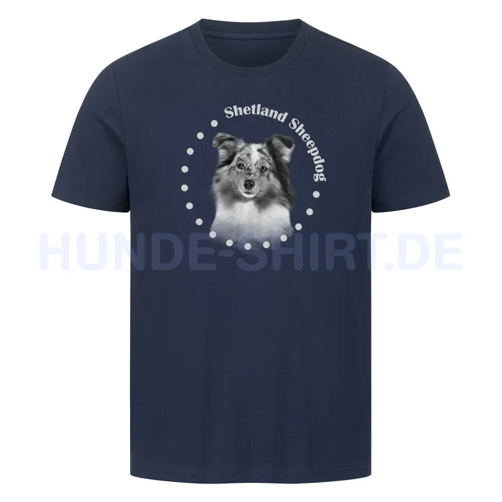 Premium T-Shirt "Shetland Sheepdog R" French Navy – hunde-shirt.de