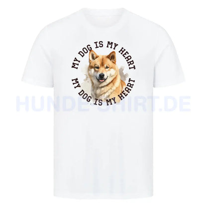 Premium T-Shirt "Shiba Inu HEART" Weiß – hunde-shirt.de