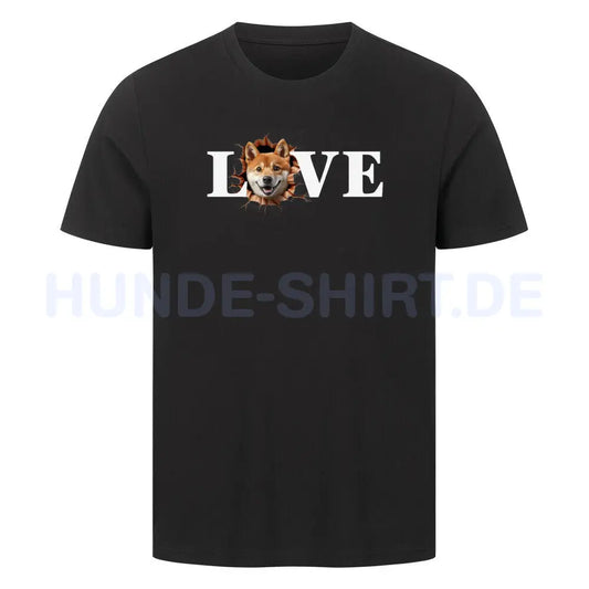 Premium T-Shirt "Shiba Inu - LOVE" Schwarz – hunde-shirt.de