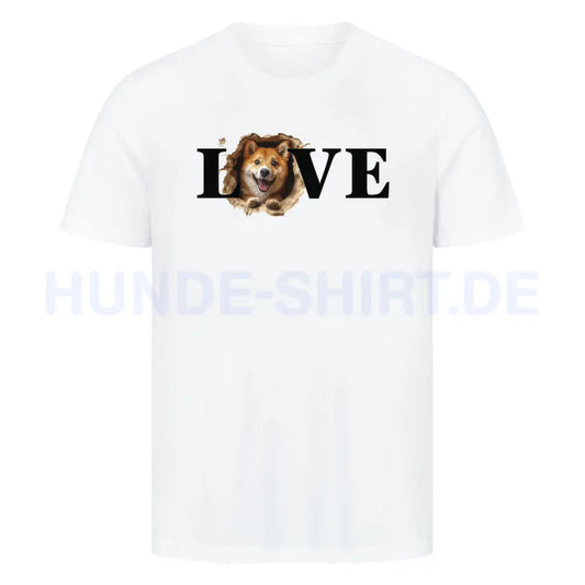 Premium T-Shirt "Shiba Inu LOVE" Weiß – hunde-shirt.de