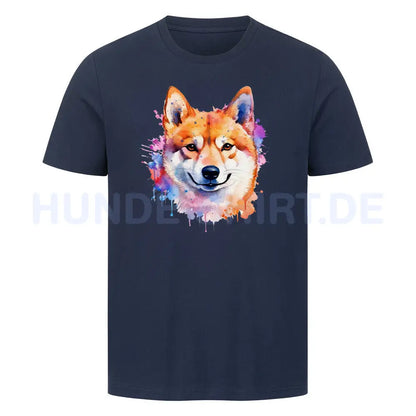 Premium T-Shirt "Shiba Inu - Paint"" French Navy – hunde-shirt.de