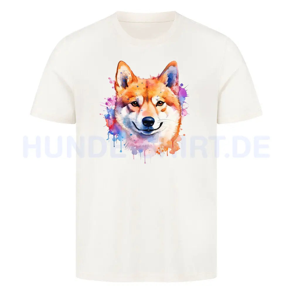 Premium T-Shirt "Shiba Inu - Paint"" Natural Raw – hunde-shirt.de