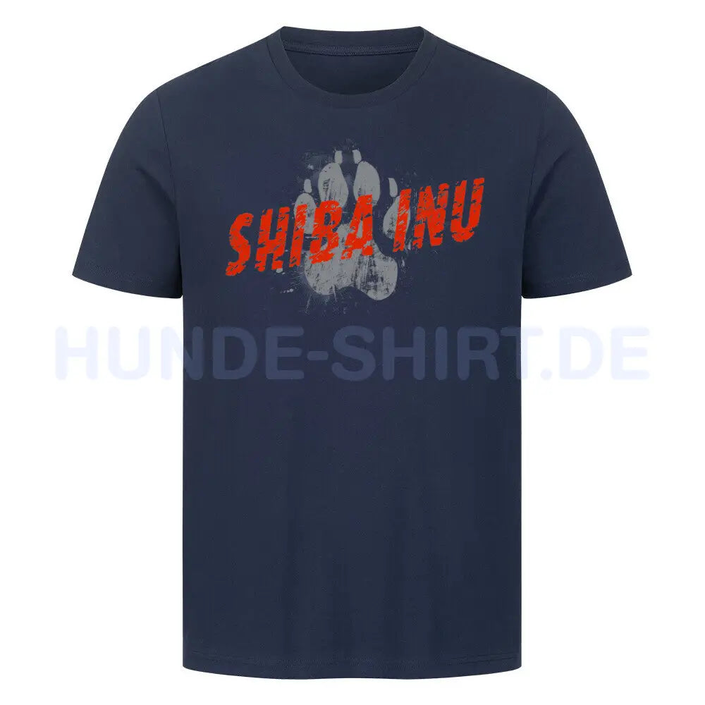 Premium T-Shirt "Shiba Inu - PAW" French Navy – hunde-shirt.de