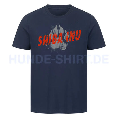 Premium T-Shirt "Shiba Inu - PAW" French Navy – hunde-shirt.de