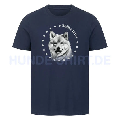 Premium T-Shirt "Shiba Inu Rounded" French Navy – hunde-shirt.de