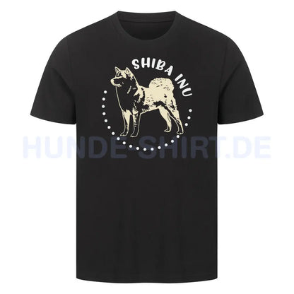 Premium T-Shirt "Shiba Inu rounded" Schwarz – hunde-shirt.de