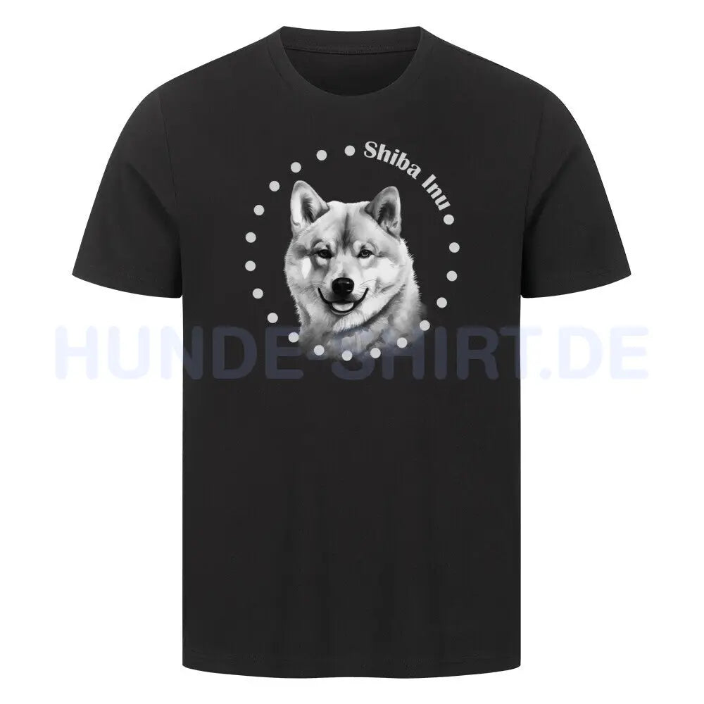 Premium T-Shirt "Shiba Inu Rounded" Schwarz – hunde-shirt.de