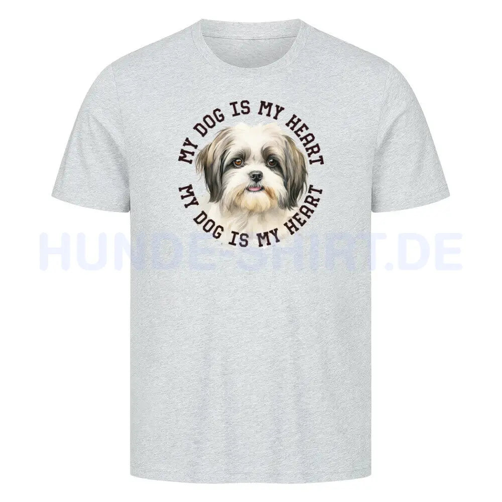 Premium T-Shirt "Shih Tzu grau weiß" Heather Grey – hunde-shirt.de