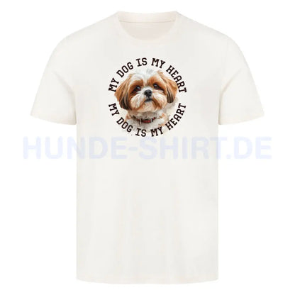 Premium T-Shirt "Shih Tzu HEART" Natural Raw – hunde-shirt.de