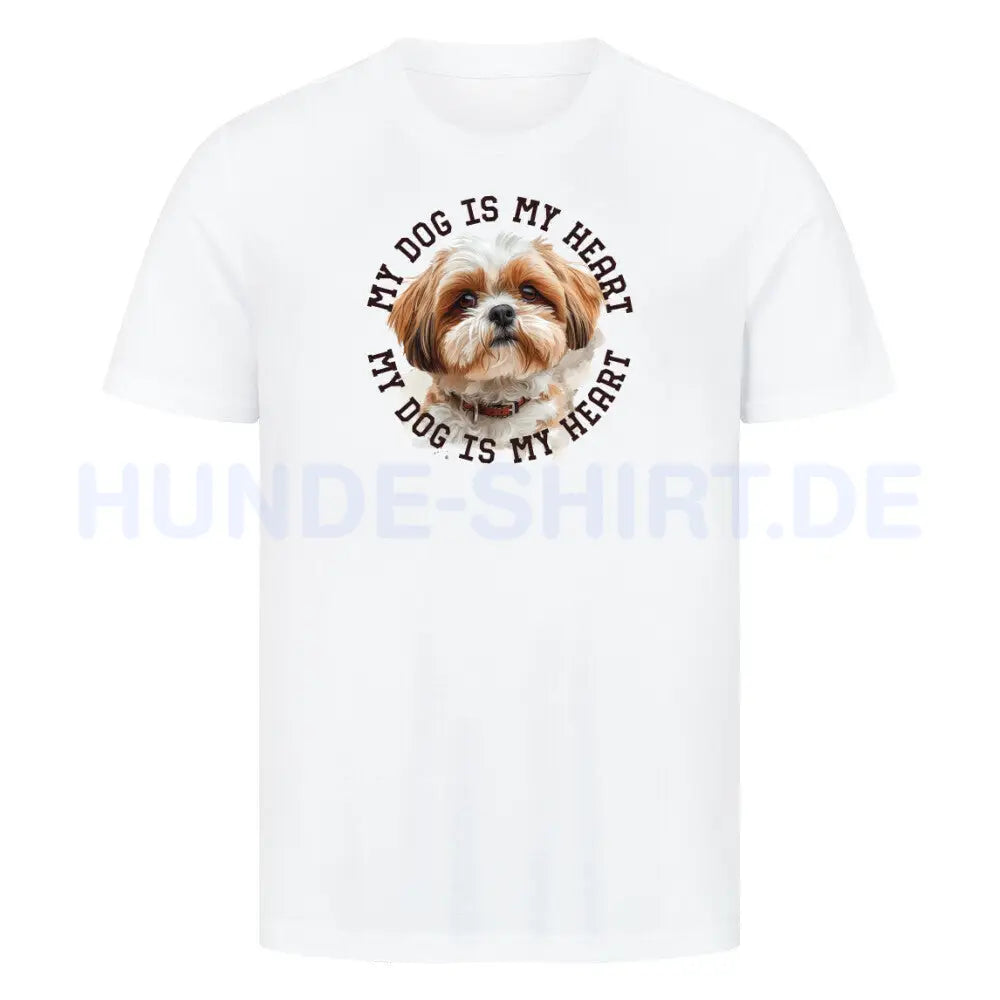 Premium T-Shirt "Shih Tzu HEART" Weiß – hunde-shirt.de