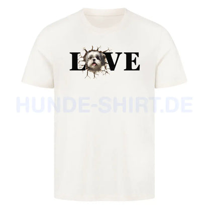 Premium T-Shirt "Shih Tzu LOVE" Natural Raw – hunde-shirt.de