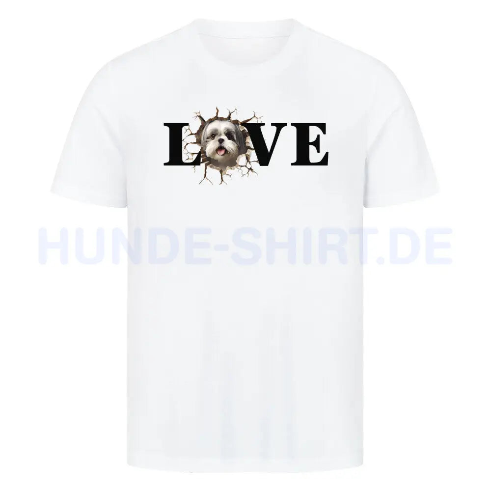 Premium T-Shirt "Shih Tzu LOVE" Weiß – hunde-shirt.de