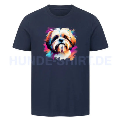 Premium T-Shirt "Shih Tzu Paint" French Navy – hunde-shirt.de