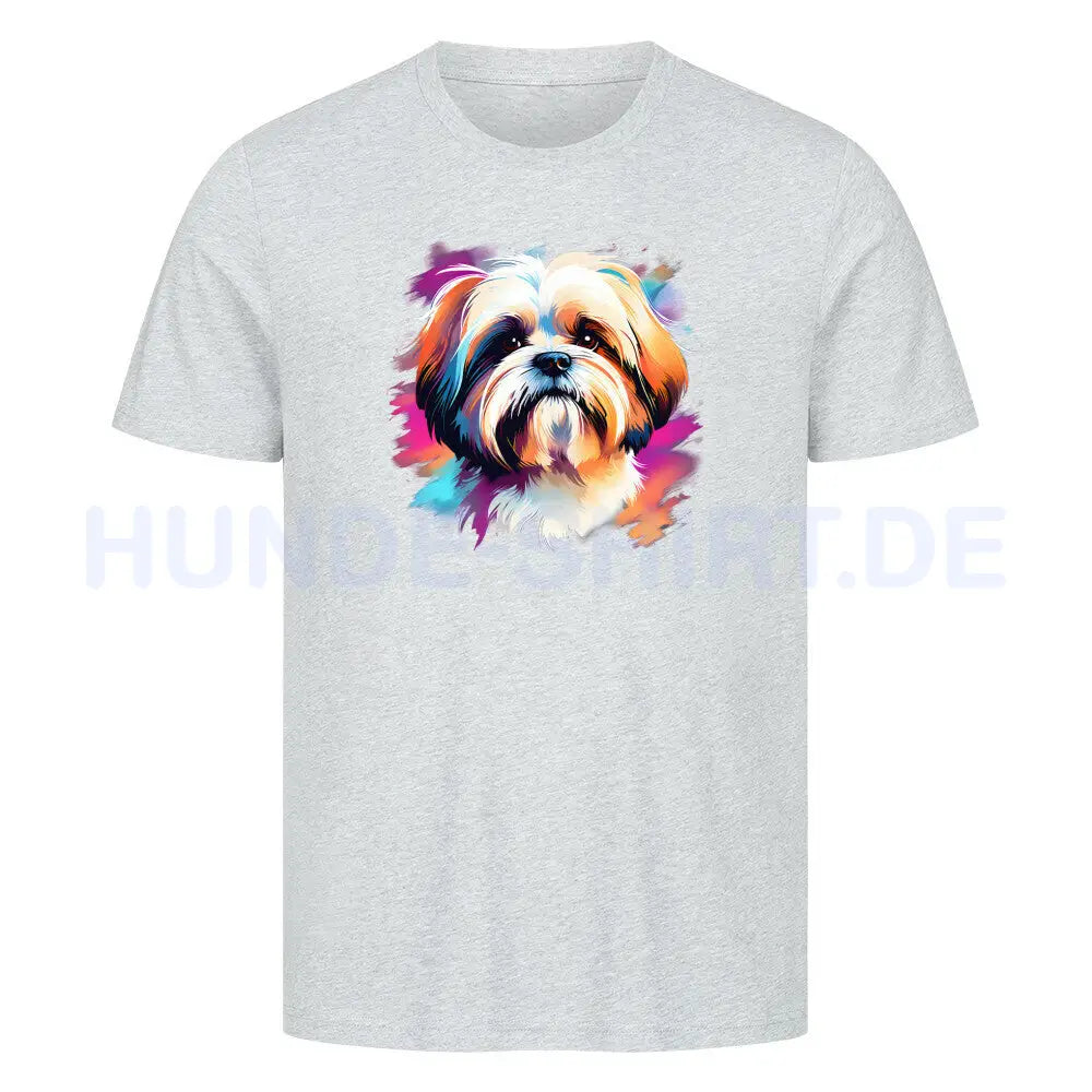 Premium T-Shirt "Shih Tzu Paint" Heather Grey – hunde-shirt.de