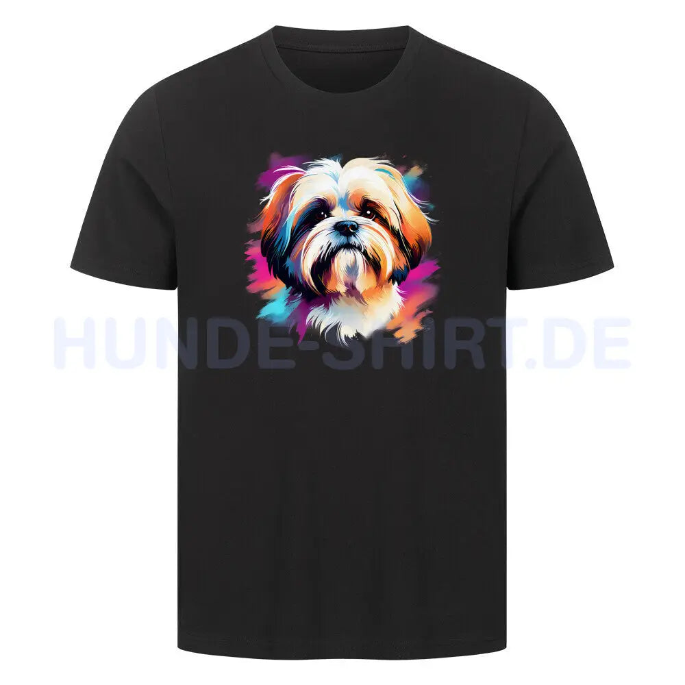 Premium T-Shirt "Shih Tzu Paint" Schwarz – hunde-shirt.de