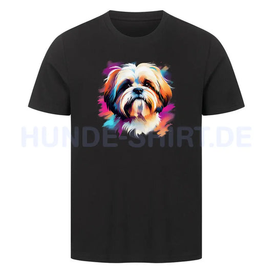 Premium T-Shirt "Shih Tzu Paint" Schwarz – hunde-shirt.de