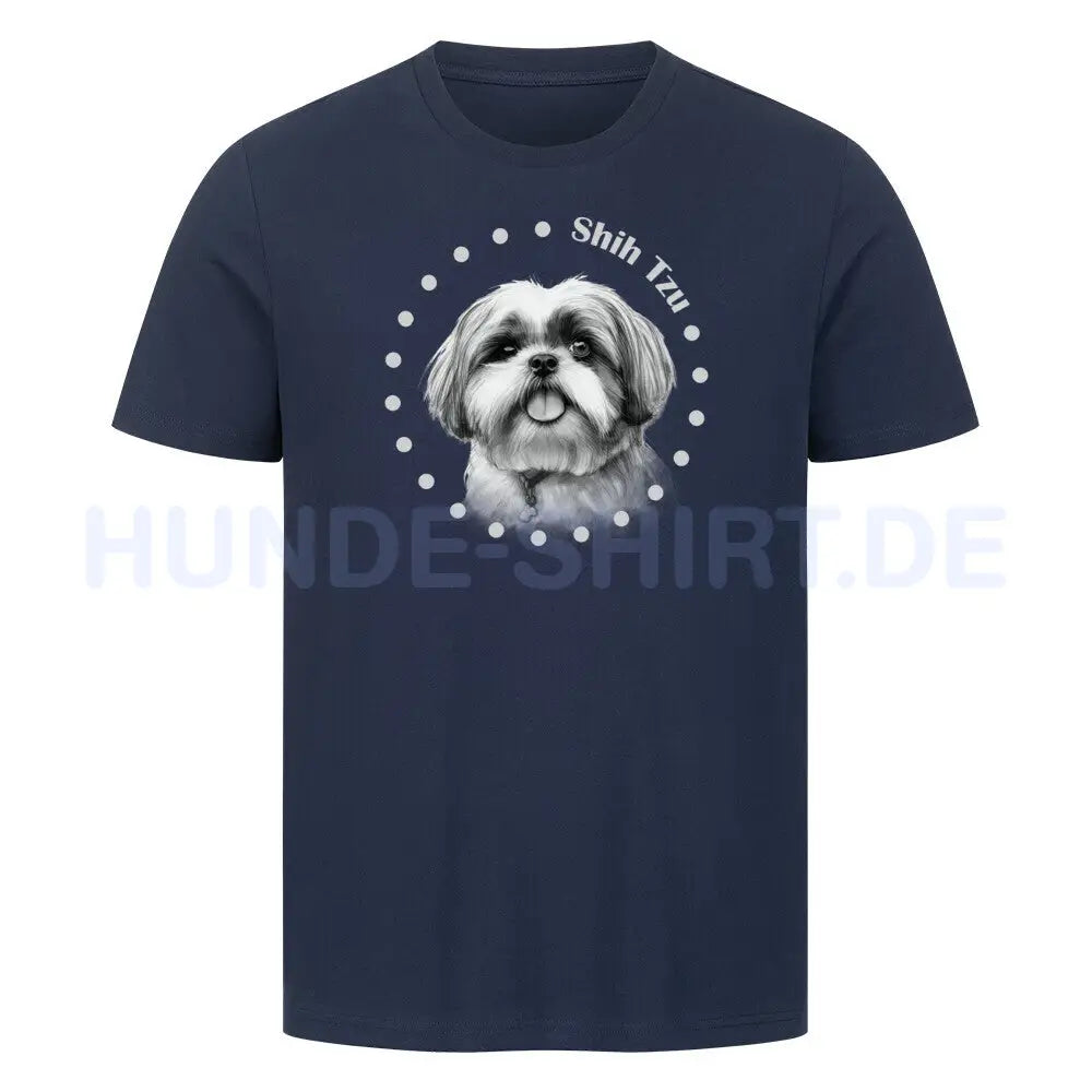 Premium T-Shirt "Shih Tzu Rounded" French Navy – hunde-shirt.de