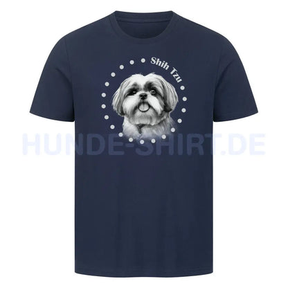 Premium T-Shirt "Shih Tzu Rounded" French Navy – hunde-shirt.de