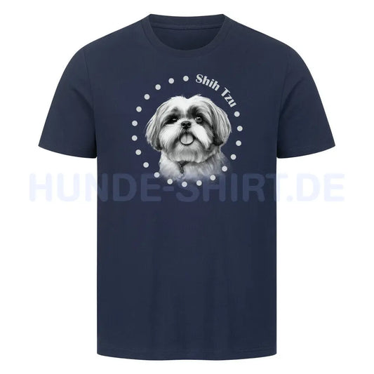 Premium T-Shirt "Shih Tzu Rounded" French Navy – hunde-shirt.de