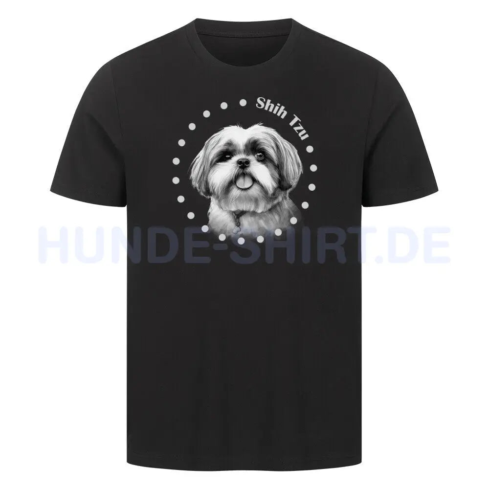 Premium T-Shirt "Shih Tzu Rounded" Schwarz – hunde-shirt.de