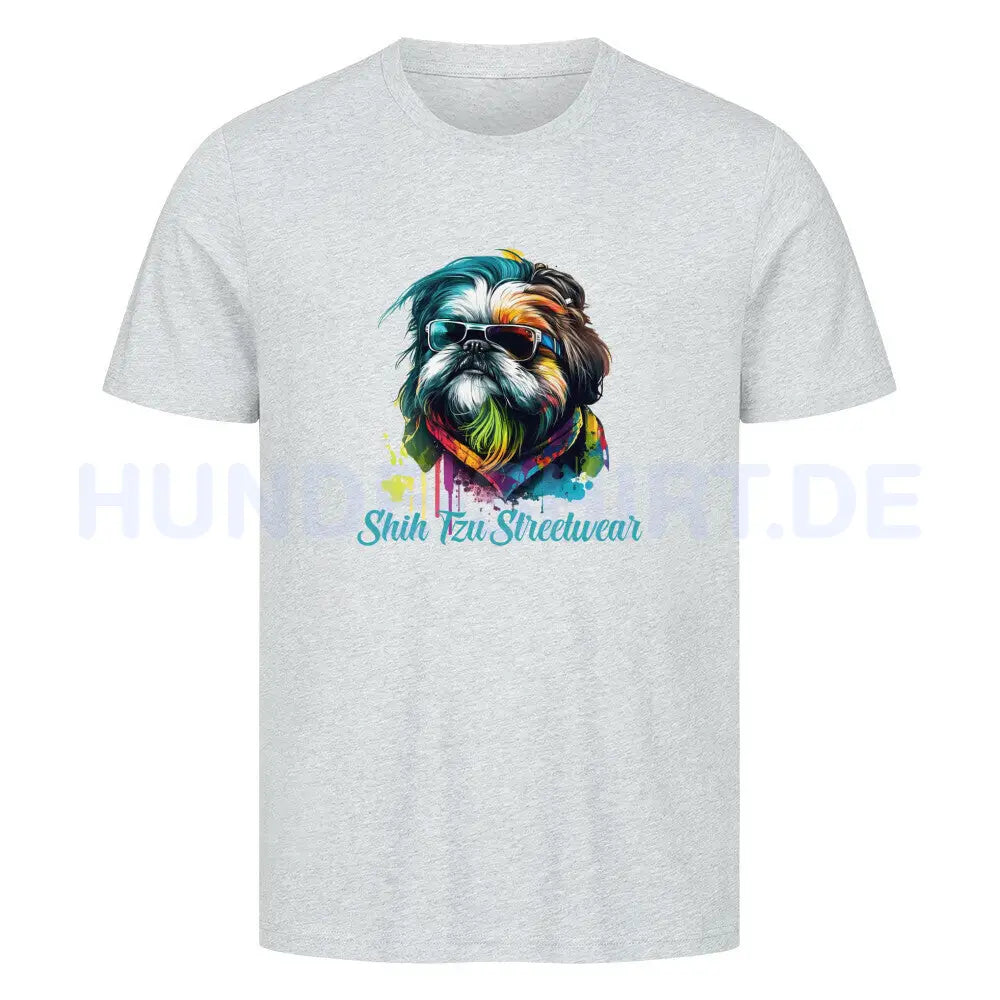 Premium T-Shirt "Shih Tzu - Streetwear" Heather Grey – hunde-shirt.de