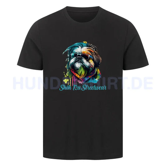 Premium T-Shirt "Shih Tzu - Streetwear" Schwarz – hunde-shirt.de