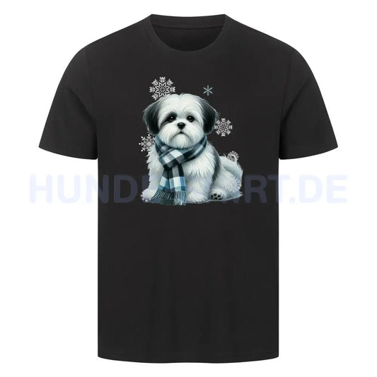 Premium T-Shirt "Shih Tzu Winter 2" Schwarz – hunde-shirt.de