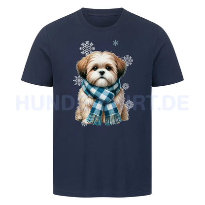 Premium T-Shirt "Shih Tzu Winter" French Navy – hunde-shirt.de