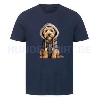 Premium T-Shirt "Soft Coated Wheaten - Winter" French Navy – hunde-shirt.de