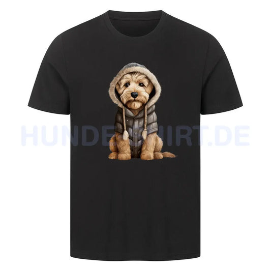 Premium T-Shirt "Soft Coated Wheaten - Winter" Schwarz – hunde-shirt.de