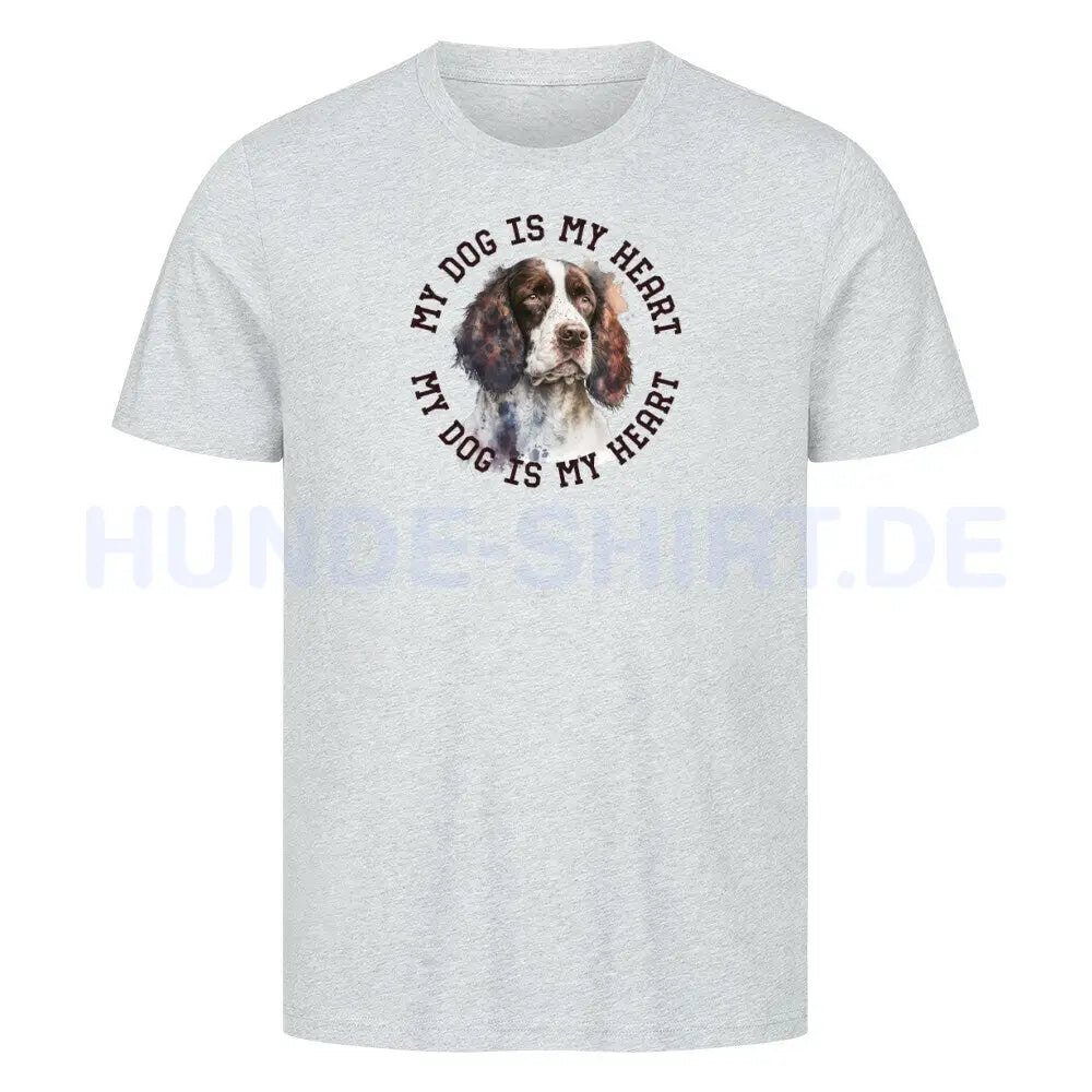 Premium T-Shirt "Springer Spaniel HEART" Heather Grey – hunde-shirt.de