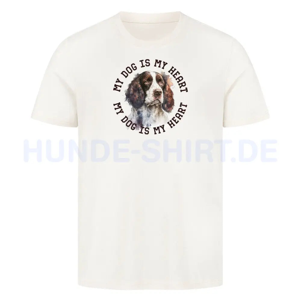 Premium T-Shirt "Springer Spaniel HEART" Natural Raw – hunde-shirt.de