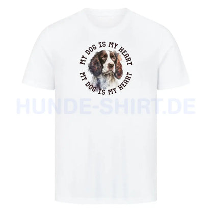 Premium T-Shirt "Springer Spaniel HEART" Weiß – hunde-shirt.de