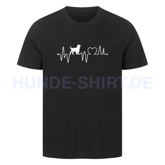 Premium T-Shirt "Springer Spaniel - Heartbeat" Schwarz – hunde-shirt.de