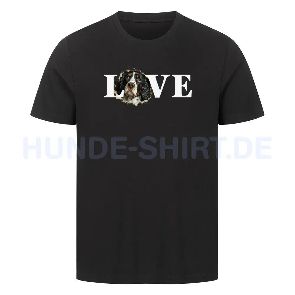 Premium T-Shirt "Springer Spaniel - LOVE" Schwarz – hunde-shirt.de